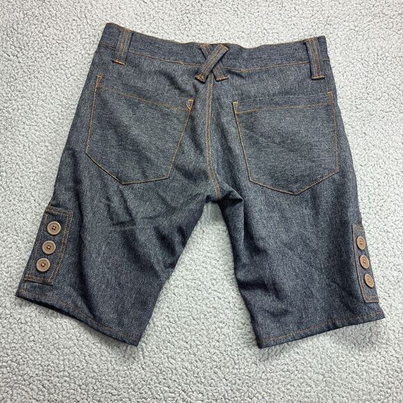 Icon National Denim Shorts Stretch Mens Size 30 Dark Wash Buttons 10" Inseam - Picture 3 of 7